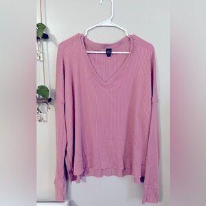 Wild Fable, pink ribbed longsleeve top, NWOT, Size M